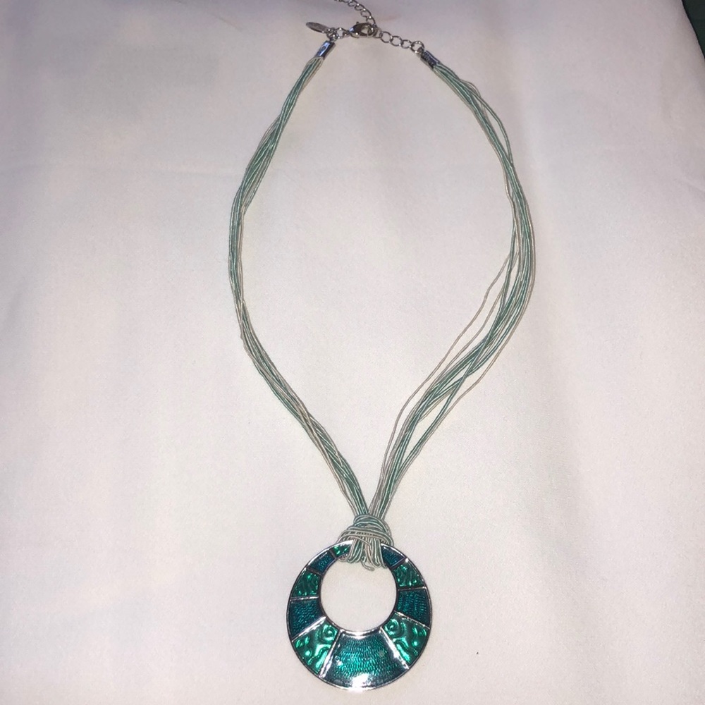 Lia Sophia teal pendant necklace